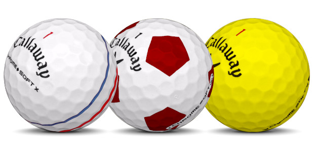 Callaway Chrome Soft X Golf balls in different colors